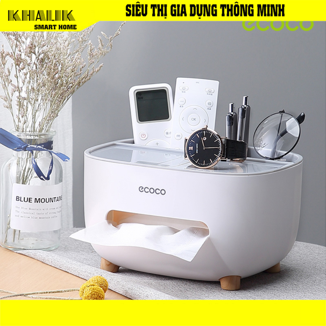 Hộp đựng khăn giấy để bàn Ecoco E2009 - Hộp đựng đồ đa năng để bàn tiện lợi