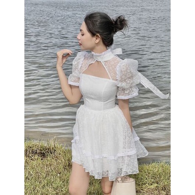 ✿ Somee studio ✿ Apricot dress ✿ Váy tơ xước hoa trắng