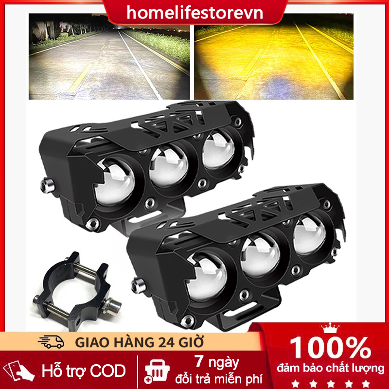 Đèn LED Sương Mù Siêu Sáng 2024 12V 24V Cho Xe Hơi Xe Máy - Dèn trợ sáng xe máy đèn bi cầu mini Đèn Pha LED