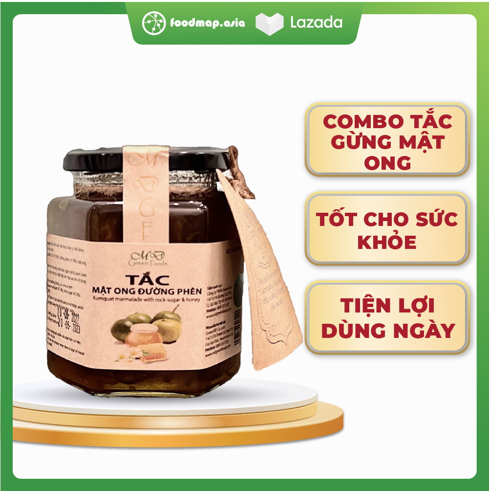 Combo tắc gừng mật ong và mứt tắc mật ong đường phèn - md green foods