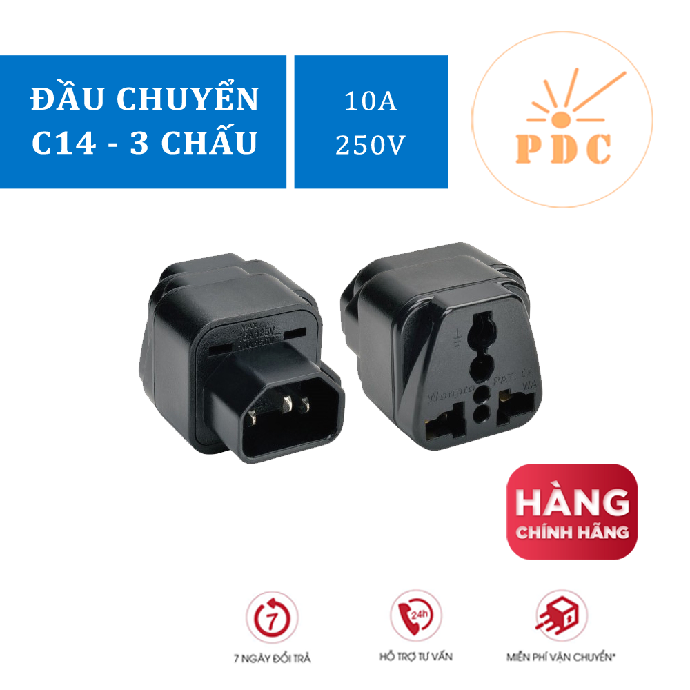 Đầu phích chuyển c14-3 chấu cho ups/pdu/server