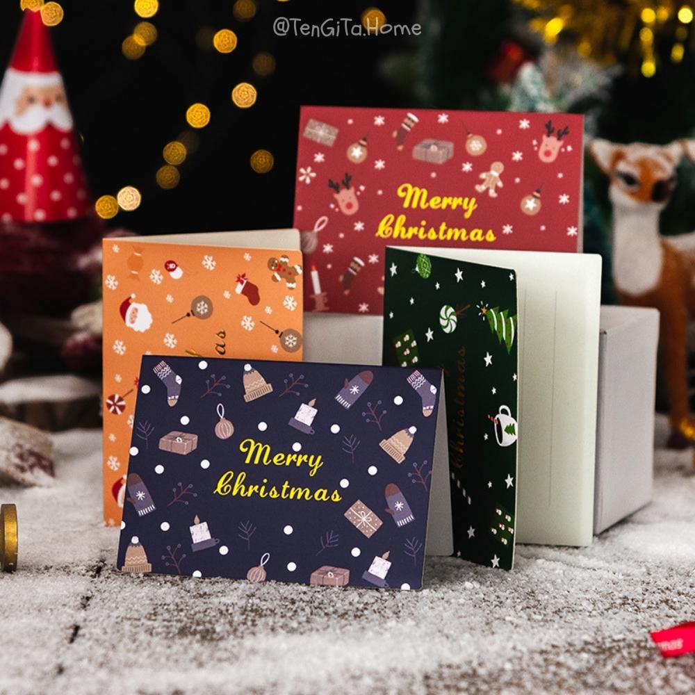 THIỆP GIÁNG SINH NOEL PHONG CÁCH HÀN QUỐC, KÈM BAO THƯ VÀ TEM DẤU DÁN XINH XẮN