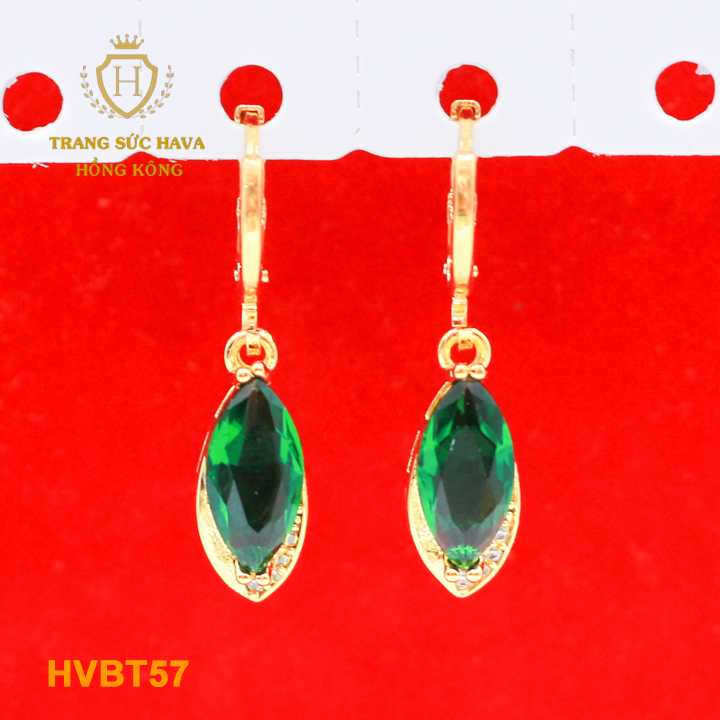 Bông Tai, Hoa Tai, Khuyên Tai Nữ Cá Tính Dáng Dài Đính Đá, Titan Xi Mạ Vàng Non 10k, 18k, 24k Thật Cao Cấp (Không Bị Đen) - Trang Sức Hava Hong Kong