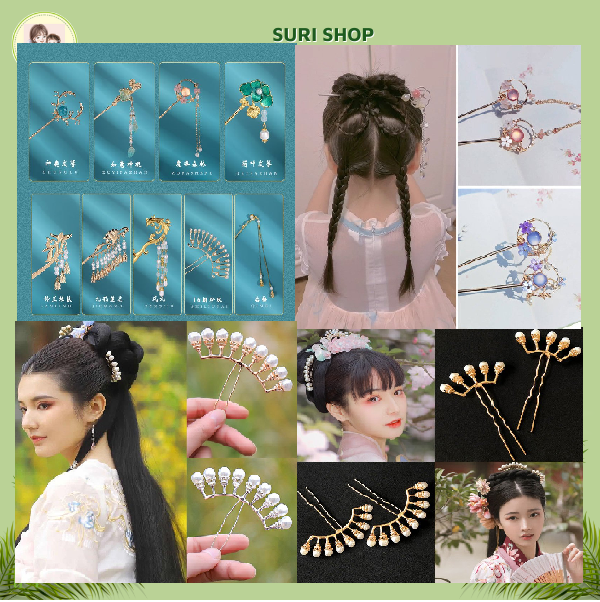 Trâm cài tóc kiểu dáng cổ điển Đính Đá Sang Chảnh, trâm cài tóc đẹp, trâm Phong Cách Hàn Quốc Cho Nữ
