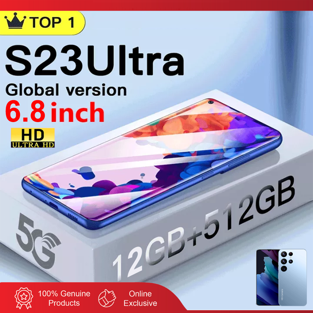 điện thoại chính hãng S23 Ultra Điện Thoại Di Động Bộ Nhớ Lớn 12+512 GB Pin 5600 mAh Máy ảnh HD 6.7 Inch Bền bỉ Hai Thẻ Sim Camera HD 24+48 MP Thời trang Thông minh điện thoại miễn phí vận chuyển