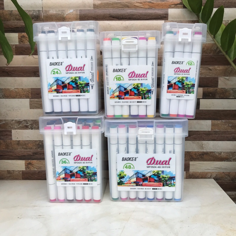 {HCM} Bút dạ màu cao cấp Marker 2 đầu BaoKe MP 2924 [ VPP Trí Đức ]