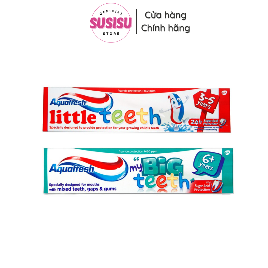 Kem đánh răng cho bé Aquafresh My Big Teeth - Little teeth 50ml từ 3 tuổi trở lên