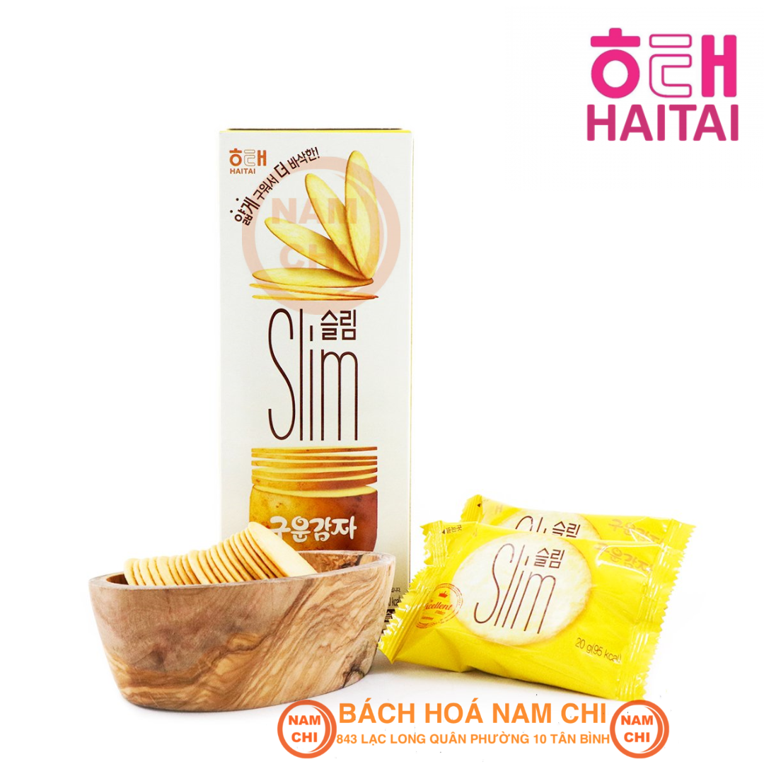 HỘP 80G Bánh Khoai Tây Cắt Lát Slim HaiTai Với Vị Khoai Tây Tự Nhiên - Hàn