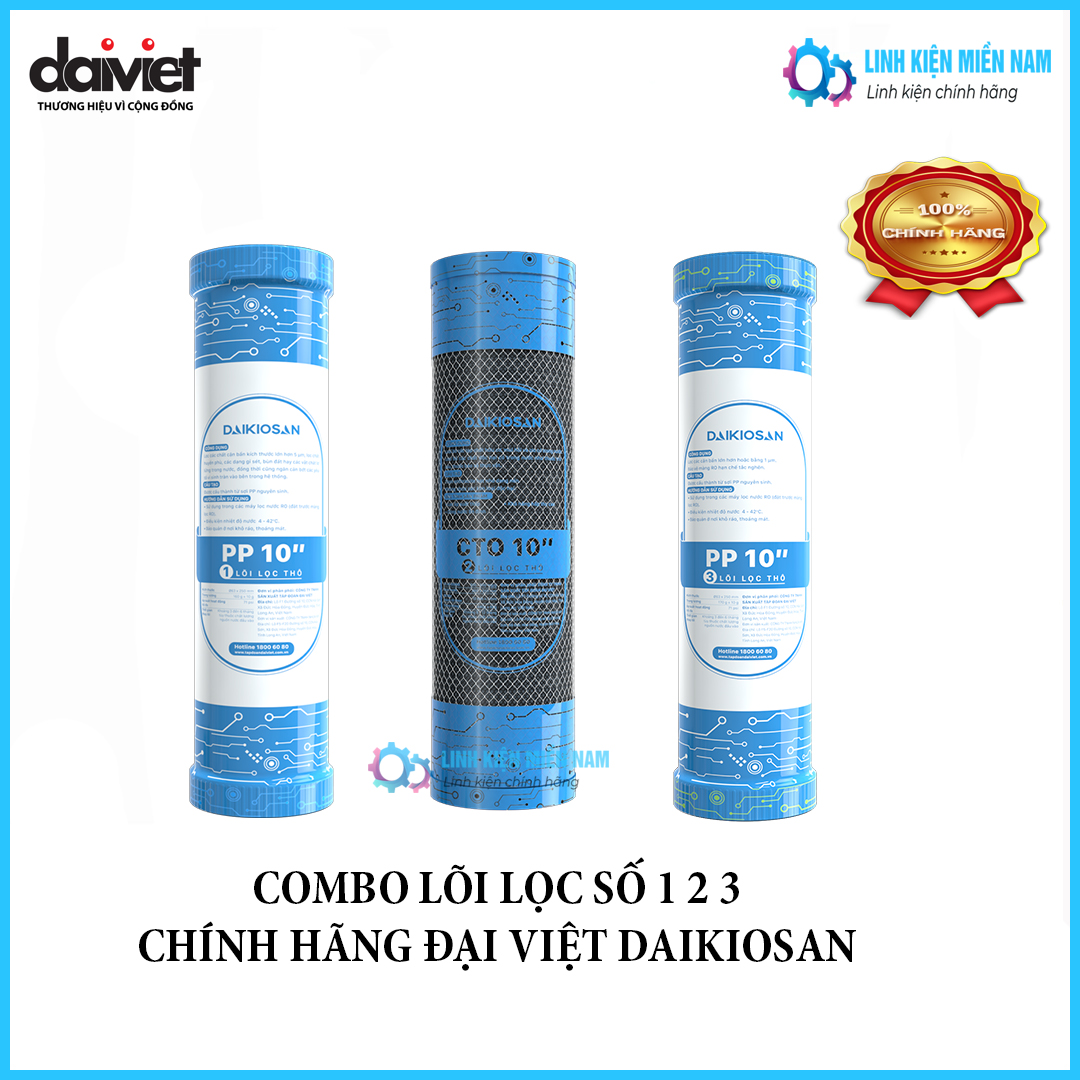 Combo lõi lọc nước số 123 đại việt - pp - cto gáo dừa - pp
