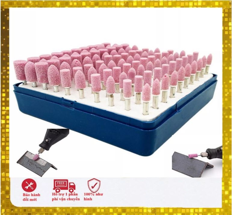 Bộ đá mài khắc, đánh bóng 100 chi tiết đường kính trục 3mm