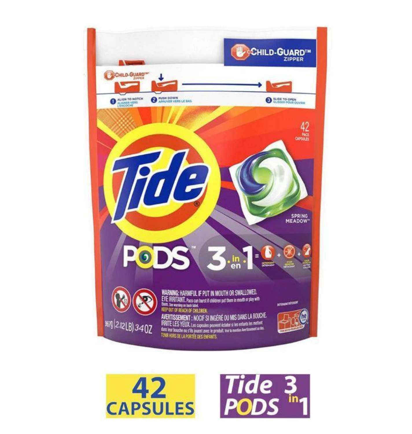 Viên giặt xả quần áo tide pods 3in1 39 viên mỹ