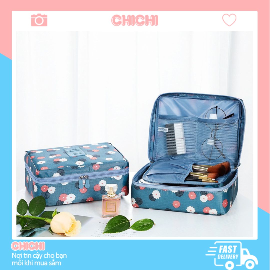 Túi đựng mỹ phẩm Chichi Túi đựng đồ du lịch cá nhân chống thấm nước họa tiết hoa TCN07