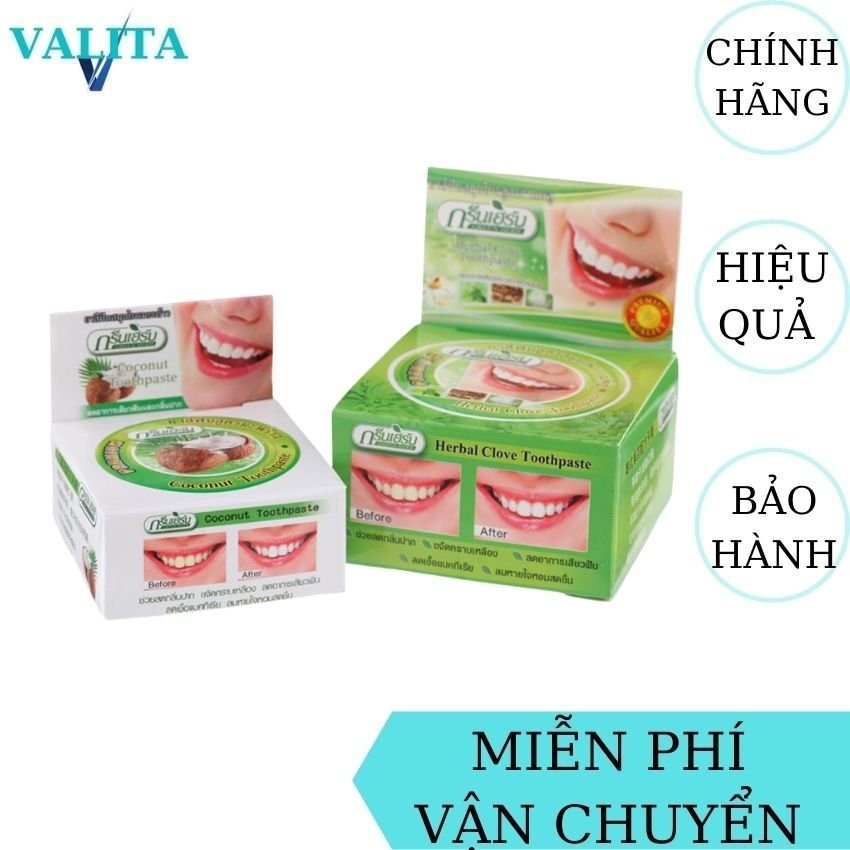 [Freeship+Quà] Kem Tẩy Trắng Răng Thơm Miệng Herbal Clove Thái Lan VALITA giúp hơi thở thơm mát, răng trắng sáng, loại bỏ vi khuẩn, bảo vệ sức khỏe