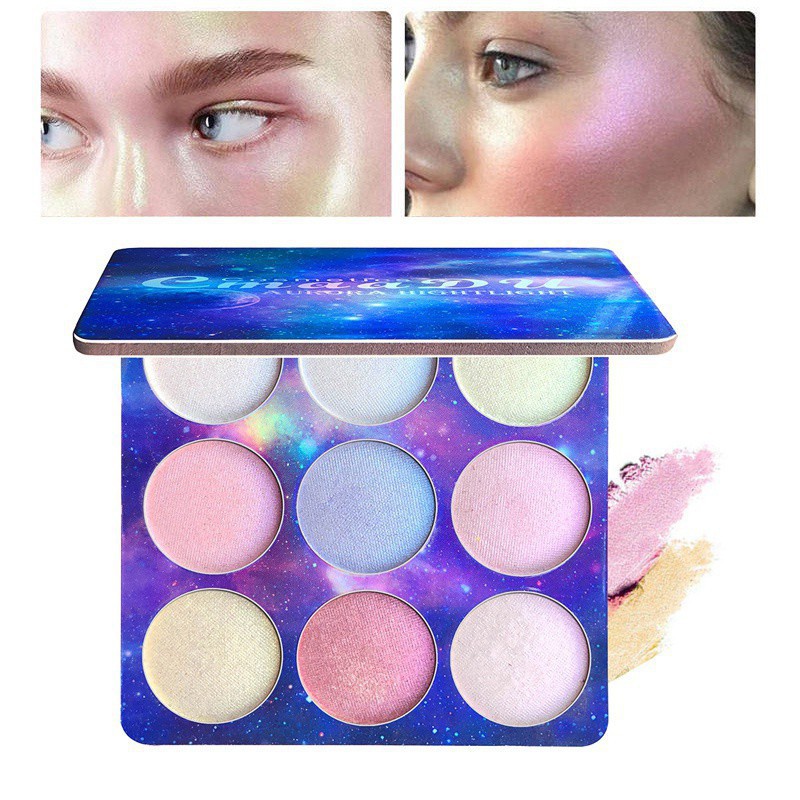 Bảng phấn bắt sáng 9 màu CMAADU siêu mịn - Phấn bắt sáng CmaaDu High light 9 ô