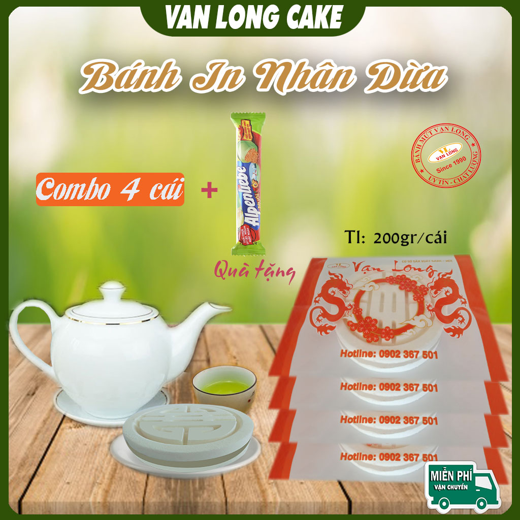 Bánh in trắng nhân dừa ăn vặt 200g