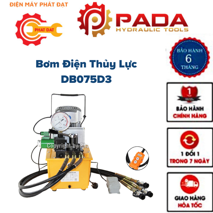 Bơm Điện Thủy Lực DB075D3 - Công suất 750W - Van từ 3 vòi - Bảo hành 6 tháng Giá 12,200,000 Đồng*Miễn phí vận chuyển