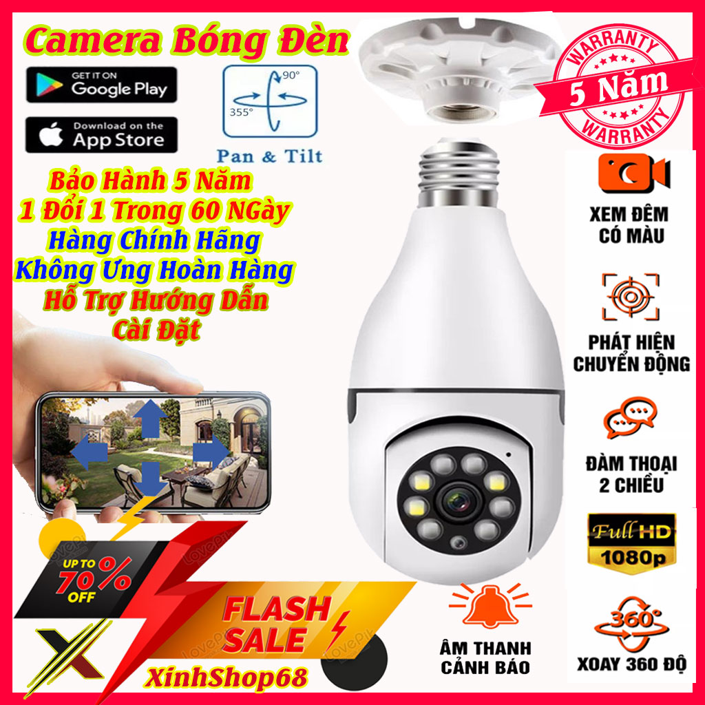 Camera yoosee 360 độ camera ip wifi không dây kết nối điện thoại camera bóng đèn xem ban đêm có màu đèn led chiếu sáng xoay 360 độ đàm thoại 2 chiều cảnh báo về điện thoại