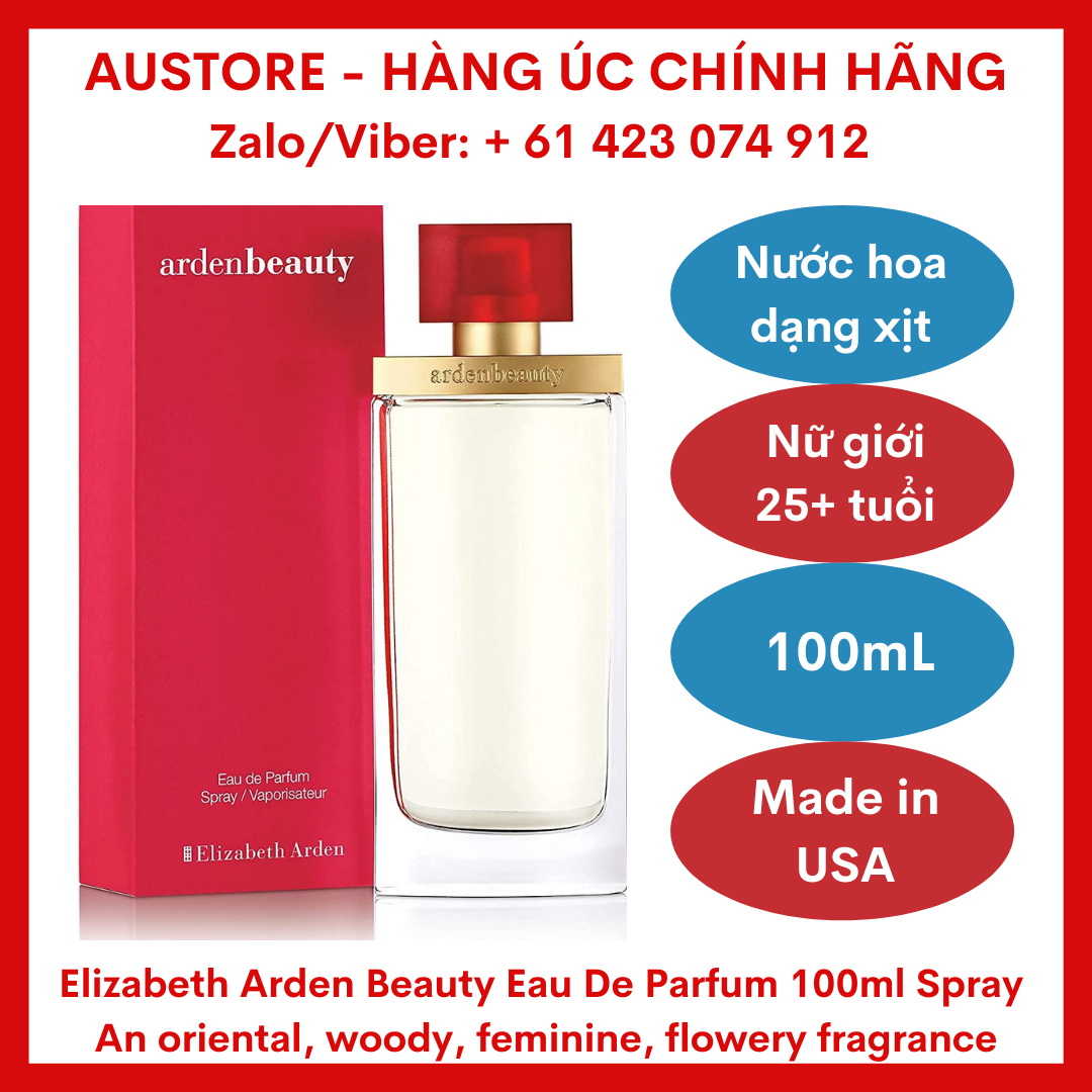 Nước hoa nữ Elizabeth Arden Beauty Eau De Parfum Spray 100ml xách tay Úc