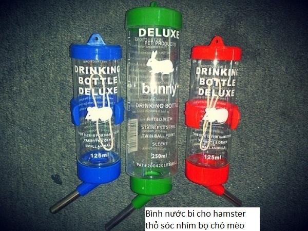 Bình nước bi cho hamster thỏ sóc nhím bọ chó mèo 80ml