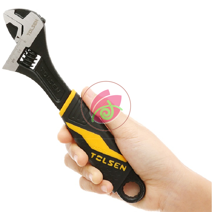 Mỏ lết cán nhựa đen công nghiệp tolsen 15309 8'' 200mm