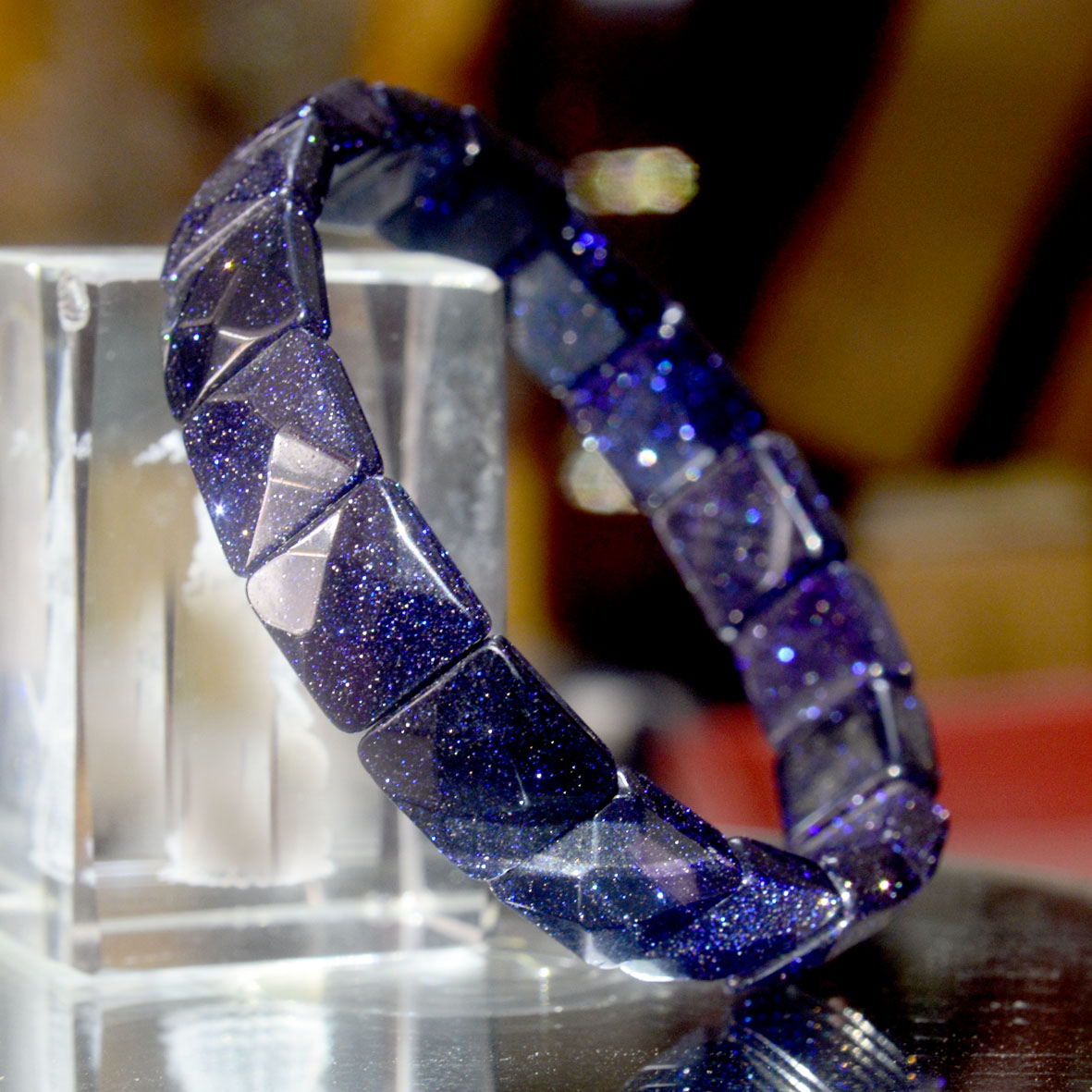 [HCM]Vòng tay lắc đá kim sa xanh óng ánh