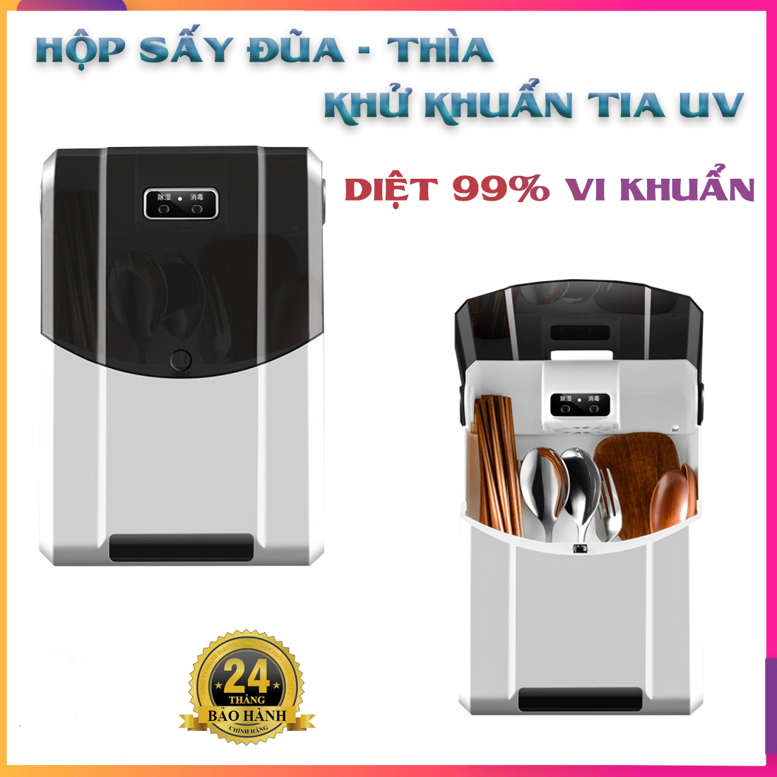 Máy sấy và khử khuẩn đũa thìa bằng TIA UV - Hộp sấy đũa thìa - Máy khử khuẩn đũa thìa -giá cắm đũa thia nhà bếp - Ống cắm dao đũa thìa , Ống đựng đũa khử trùng thông minh - Hộp đựng đũa - Hộp khử khuẩn đũa thìa