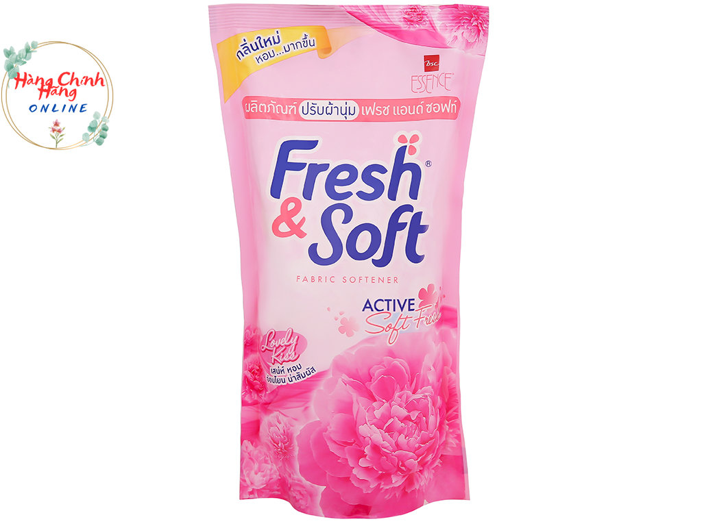 Túi nước xả vải fresh soft 600ml thái lan- màu hồng
