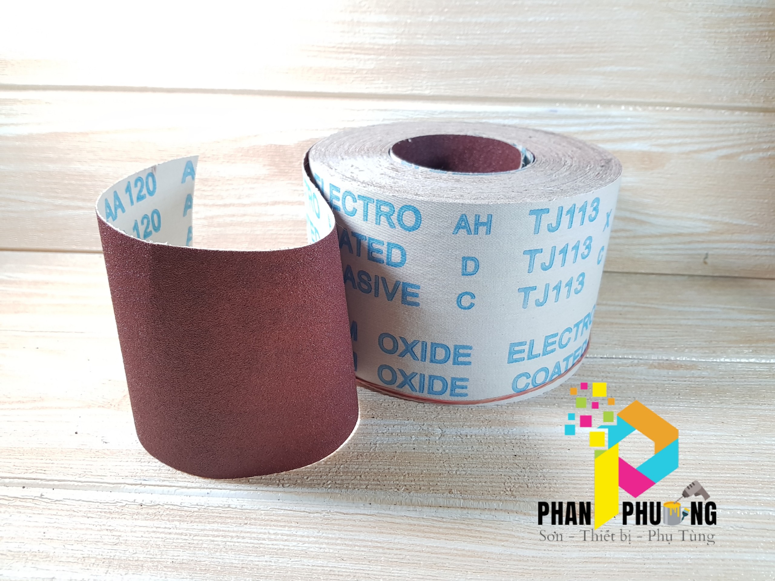 Giấy nhám vải oxide / nhám cuồn mét bảng 100mm độ hạt nhám aa100, aa120, aa150, aa180.