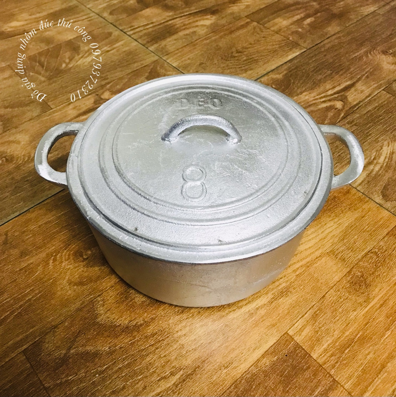 NỒI GANG NẤU CƠM CHÁY ĐÚC THỦ CÔNG LÀNG NGHỀ SỐ 8 ( ĐK 21CM )