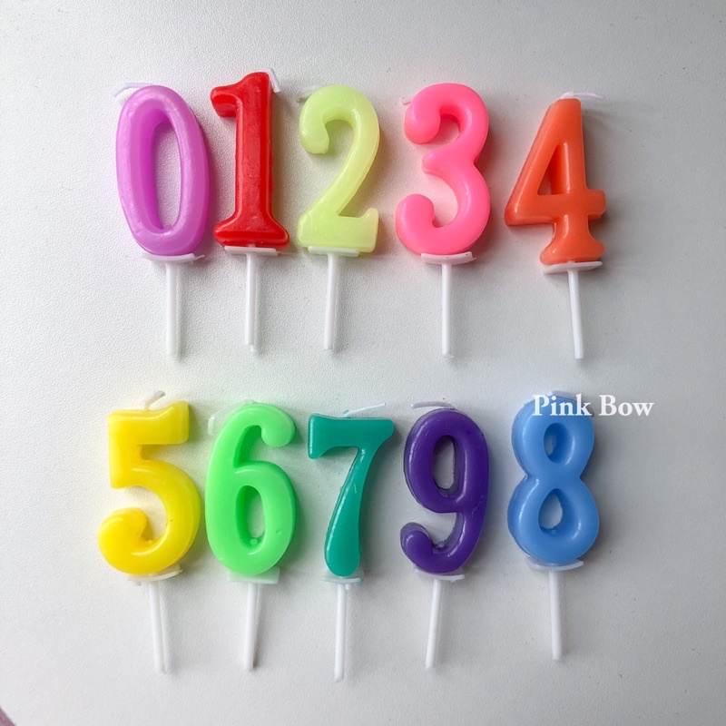 Nến sinh nhật số từ 0 đến 9 đủ màu
