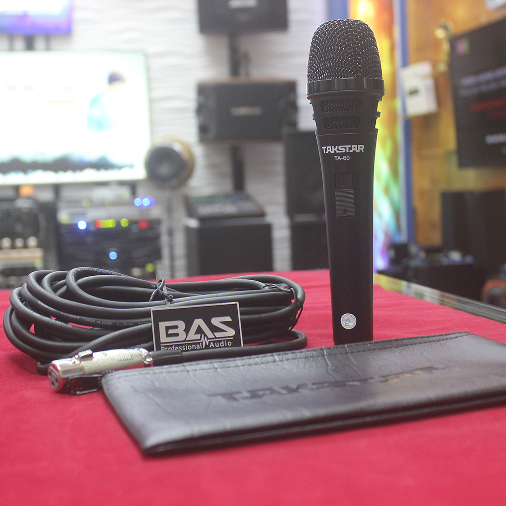 Micro karaoke có dây cao cấp Takstar TA-60. míc karaoke có dây Takstar TA60, tặng kèm dây 5m. hàng chính hãng