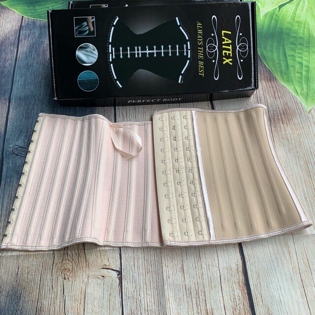 Đai nịt bụng latex 25 xương ngắn 25cm Hi Lạp full box kèm sách hướng dẫn dùng