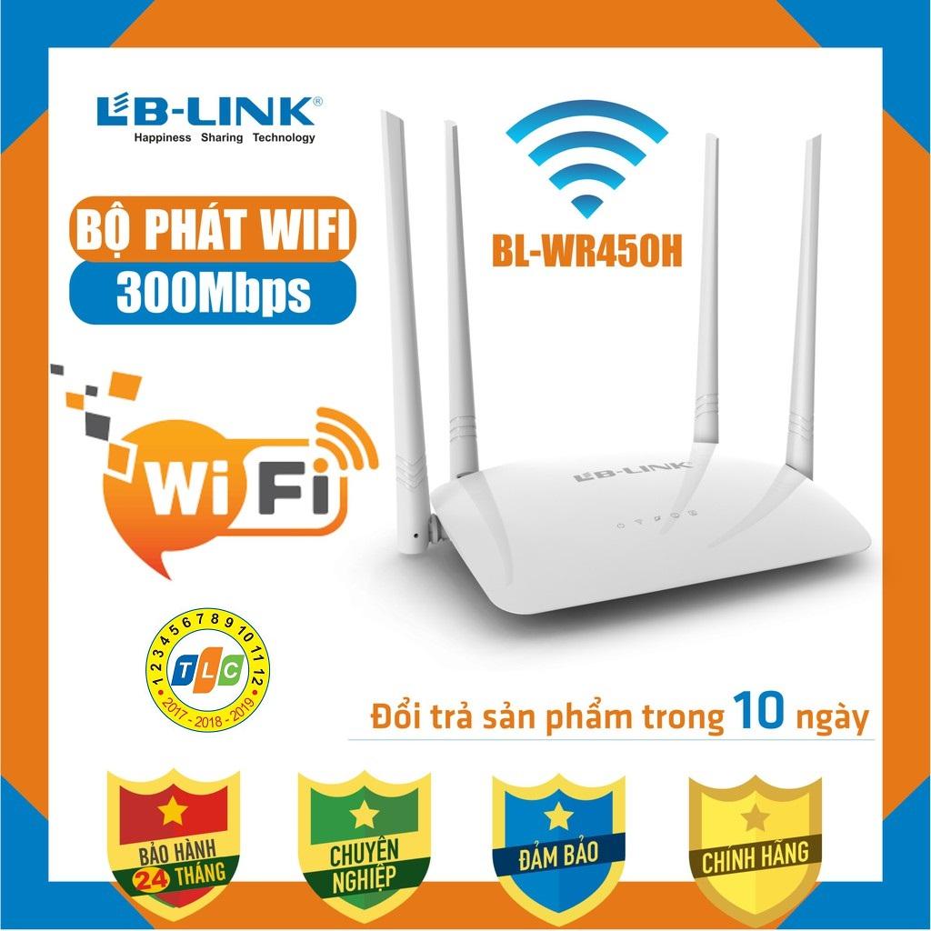 Bộ phát sóng wifi 4 râu cực mạnh xuyên tường LB-LINK BL-WR450H - Bảo Hành 24 tháng - WR-450H