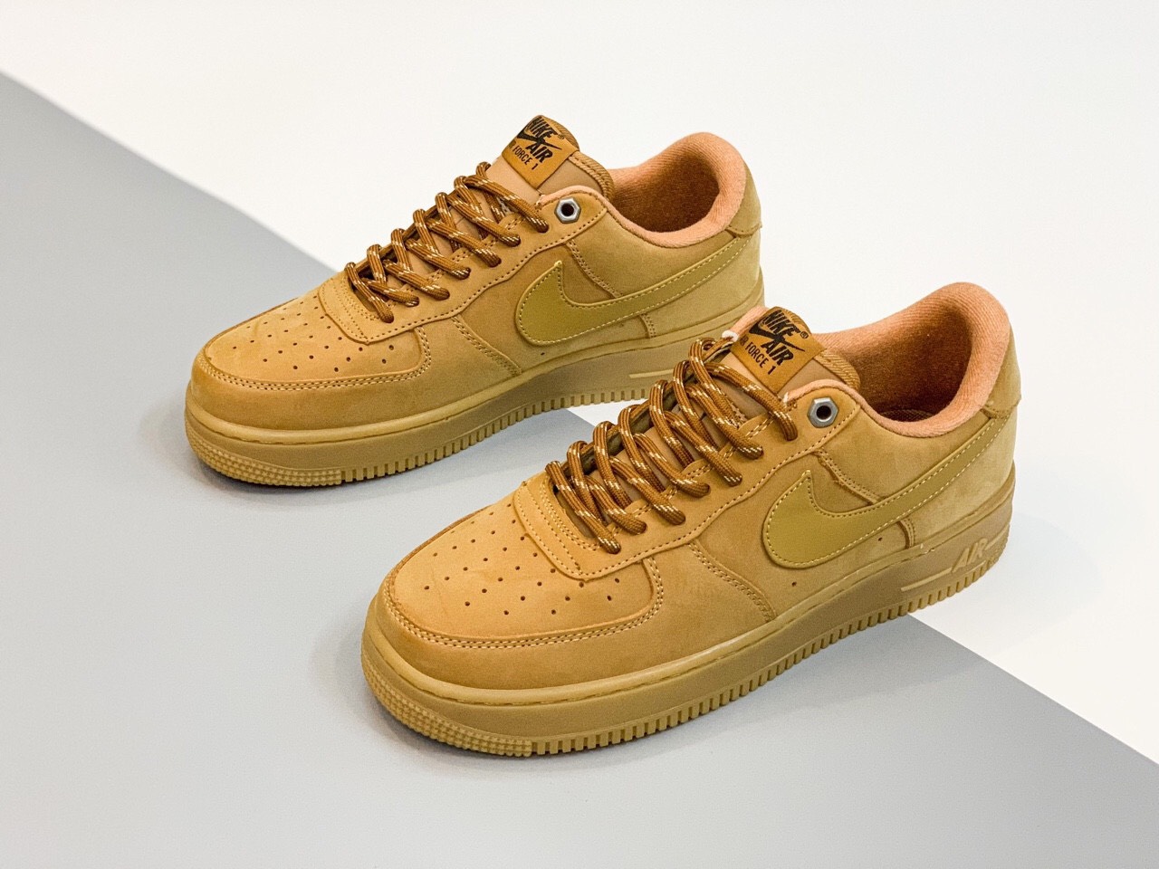 [HCM]Giày Af1 da bò nam cao cấp êm bền đẹp hợp thời trang ( nâu- Full box- Tặng vớ)