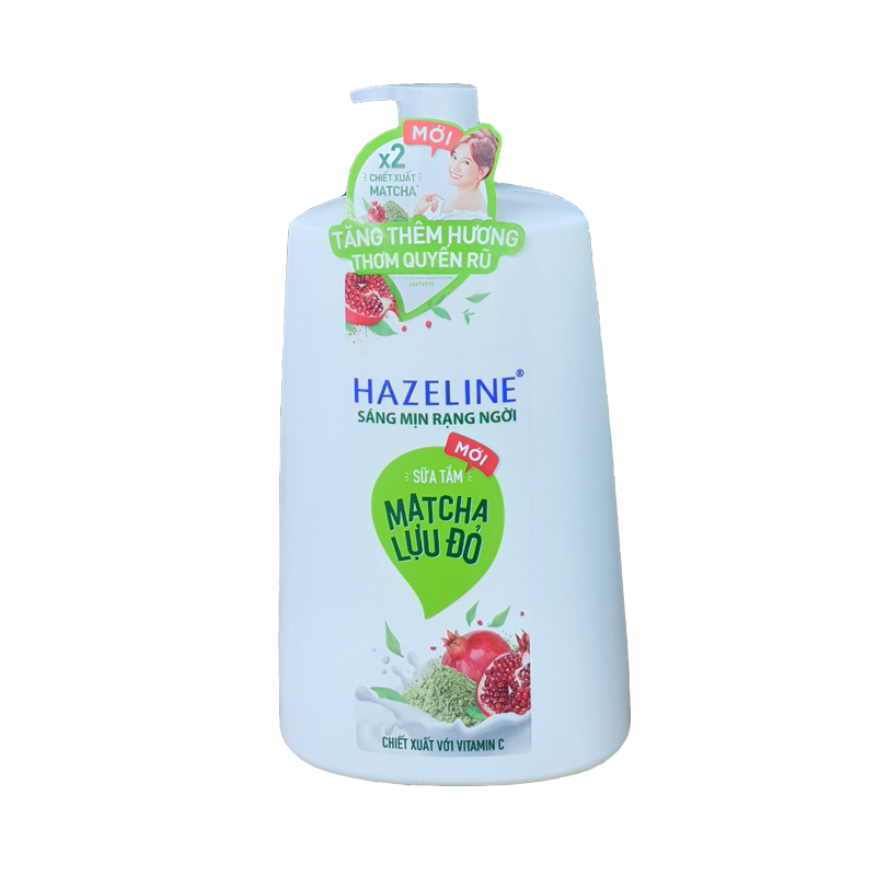 Sữa Tắm Dưỡng Sáng Da Hazeline Matcha Lựu Đỏ (1kg) dưỡng ẳm tái tạo làn da tuổi mới lớn