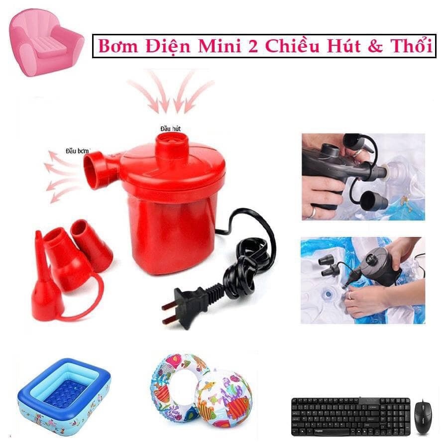 Bơm điện 2 chiều thổi hơi hút chân không Wenbo (Đỏ) / Máy Bơm Hút Điện Đa Năng SH Wenbo-196 - Bơm Phao Bơi, Nhà Hơi, Nệm Hơi, Bể Bơi Phao