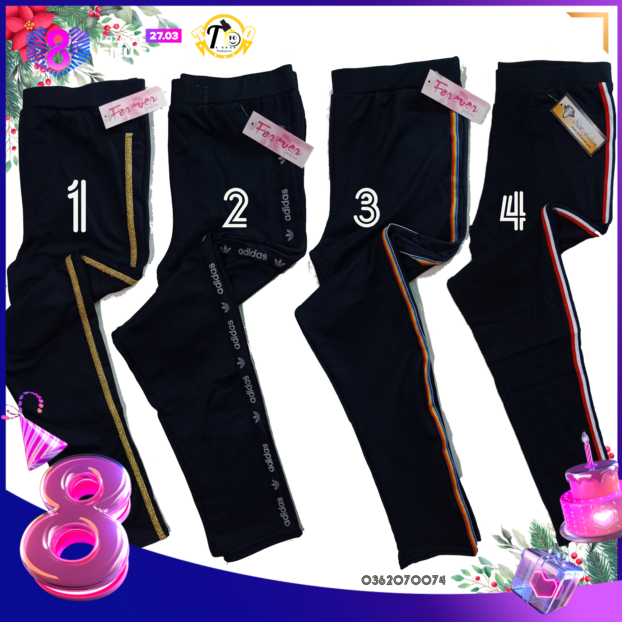 Quần thun nữ - legging ôm body 4 loại mới cập nhập viền mới