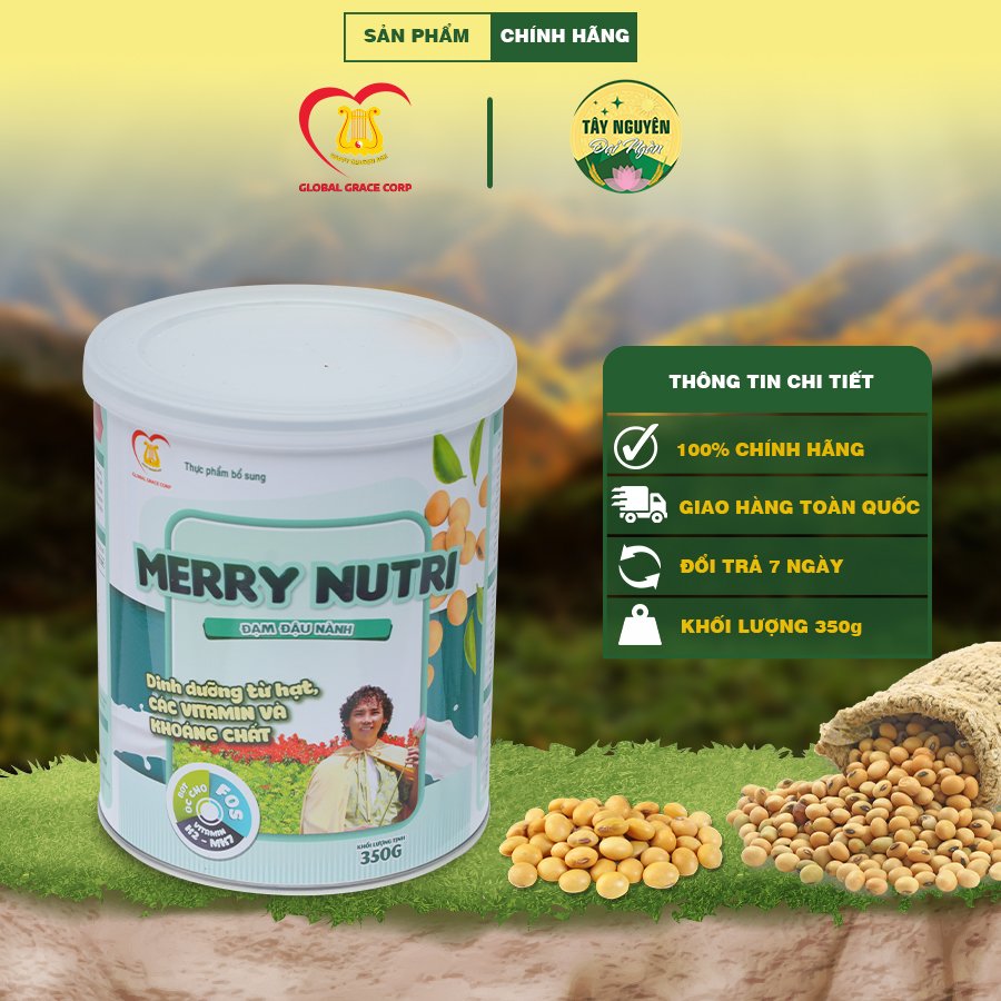 MERRY NUTRI - Sữa hạt đạm đậu nành lon 350g