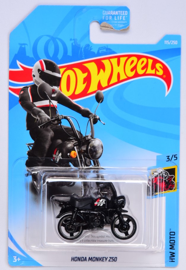Xe ô tô mô hình tỉ lệ 1:64 Hot Wheels Treasure Hunt Honda Monkey Z50 115/250 ( màu đen )