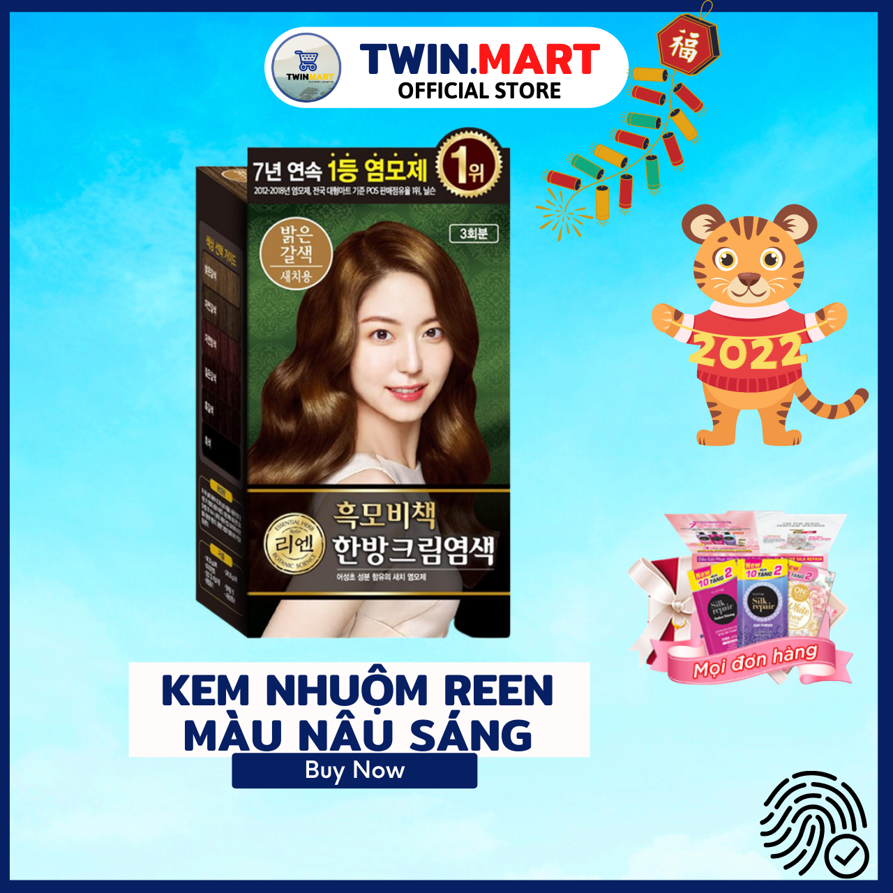 [Set 3 gói nhuộm] Màu Nâu Sáng - Kem nhuộm phủ bạc thảo dược Hàn quốc REEN HEUKMOBICHAEK ORIENTAL CREAM - nhuộm tại nhà
