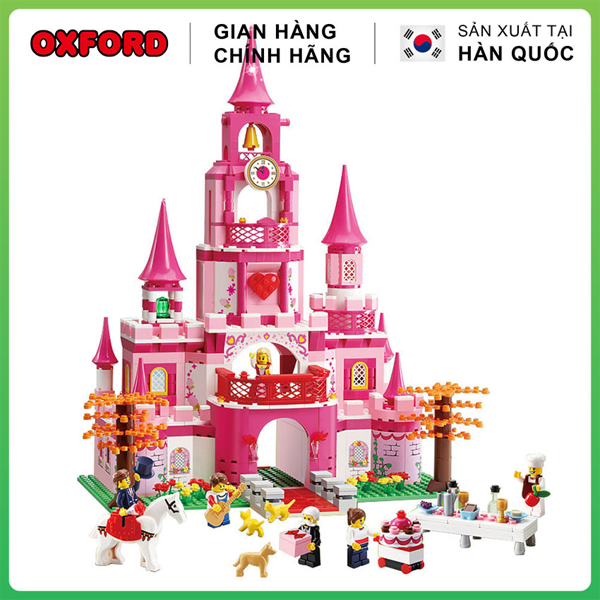 Đồ chơi lắp ghép xếp hình Lâu đài công chúa màu hồng loại 8 trong 1 với 596  mảnh ghép Đồ chơi trẻ emCOSY Toys Danang