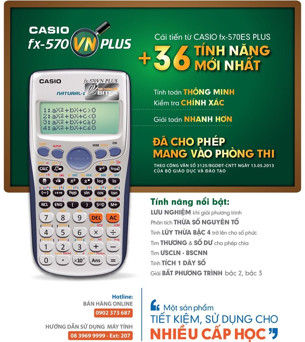 Máy tính casio fx 570 vn plus
