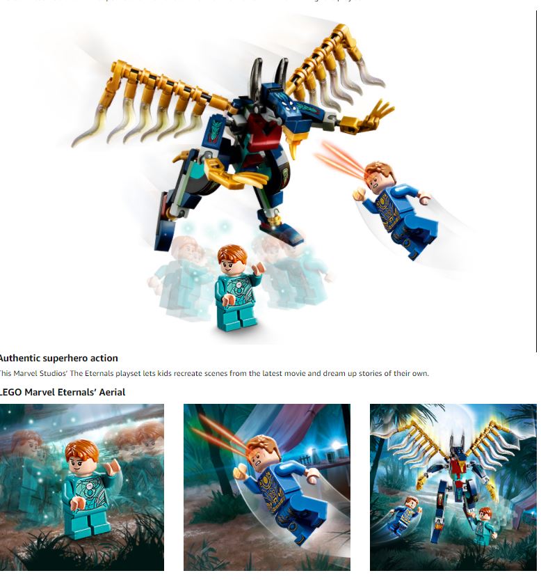 Đồ chơi LEGO Marvel Eternals' Aerial Assault 76145 Building Kit