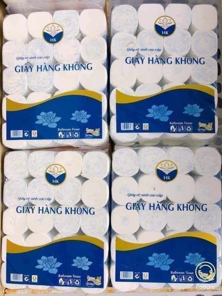 20 cuộn giấy vệ sinh hàng không 3 lớp cao cấp mềm mịn siêu tiết kiệm - combo 1 lốc 20 cuộn