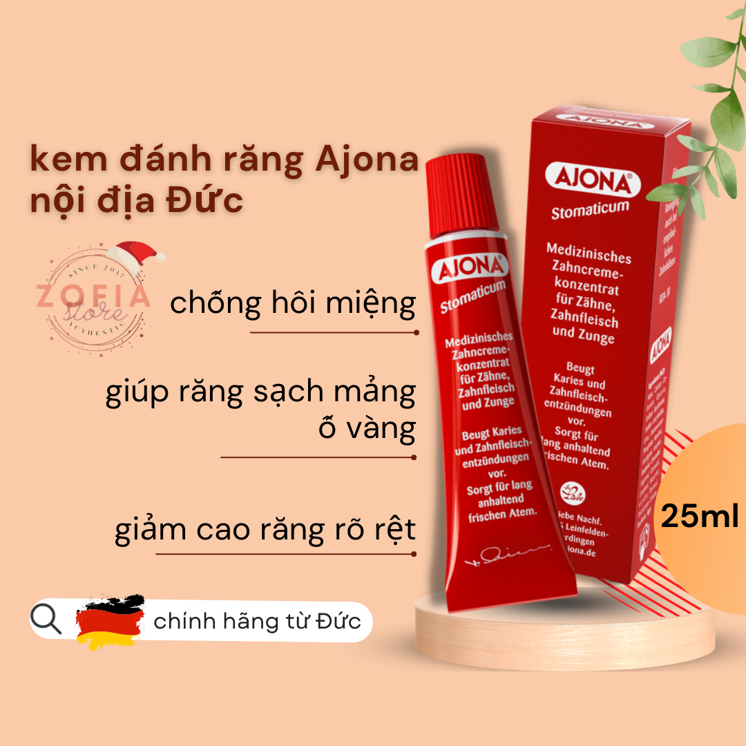 Kem đánh  răng Ajona Đức 25ml chống cao răng