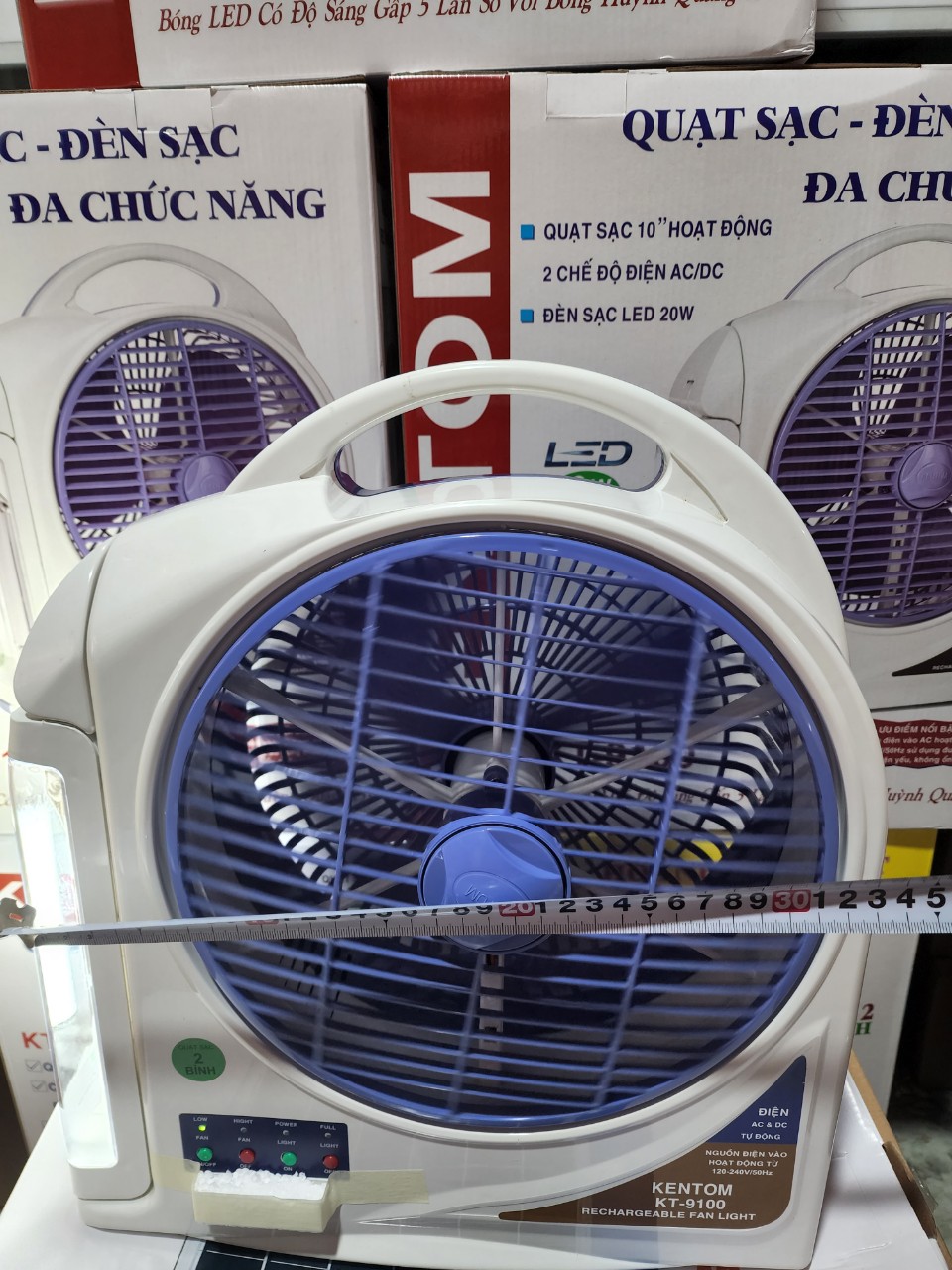 QUẠT SẠC-ĐÈN SẠC ĐA CHỨC NĂNG  KT-9100 ( 1 BÌNH VÀ 2 BÌNH)