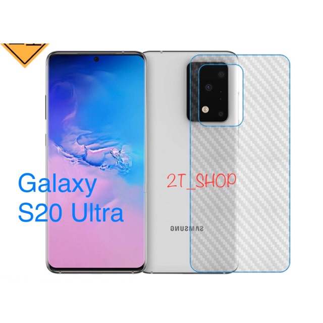 Dán vân carbon mặt lưng galaxy s20 ultra