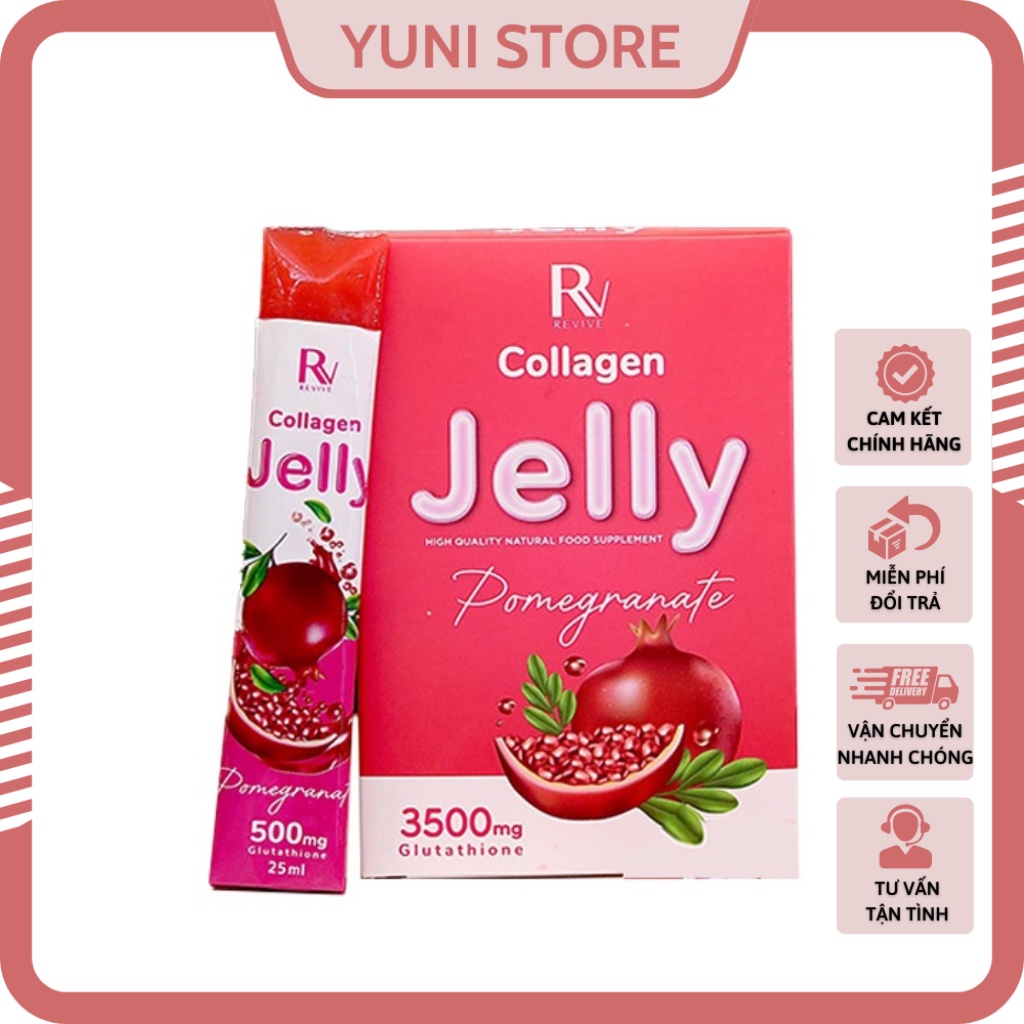 Thạch Lựu Trắng Da Revive Jelly Collagen - Full hộp 7 gói