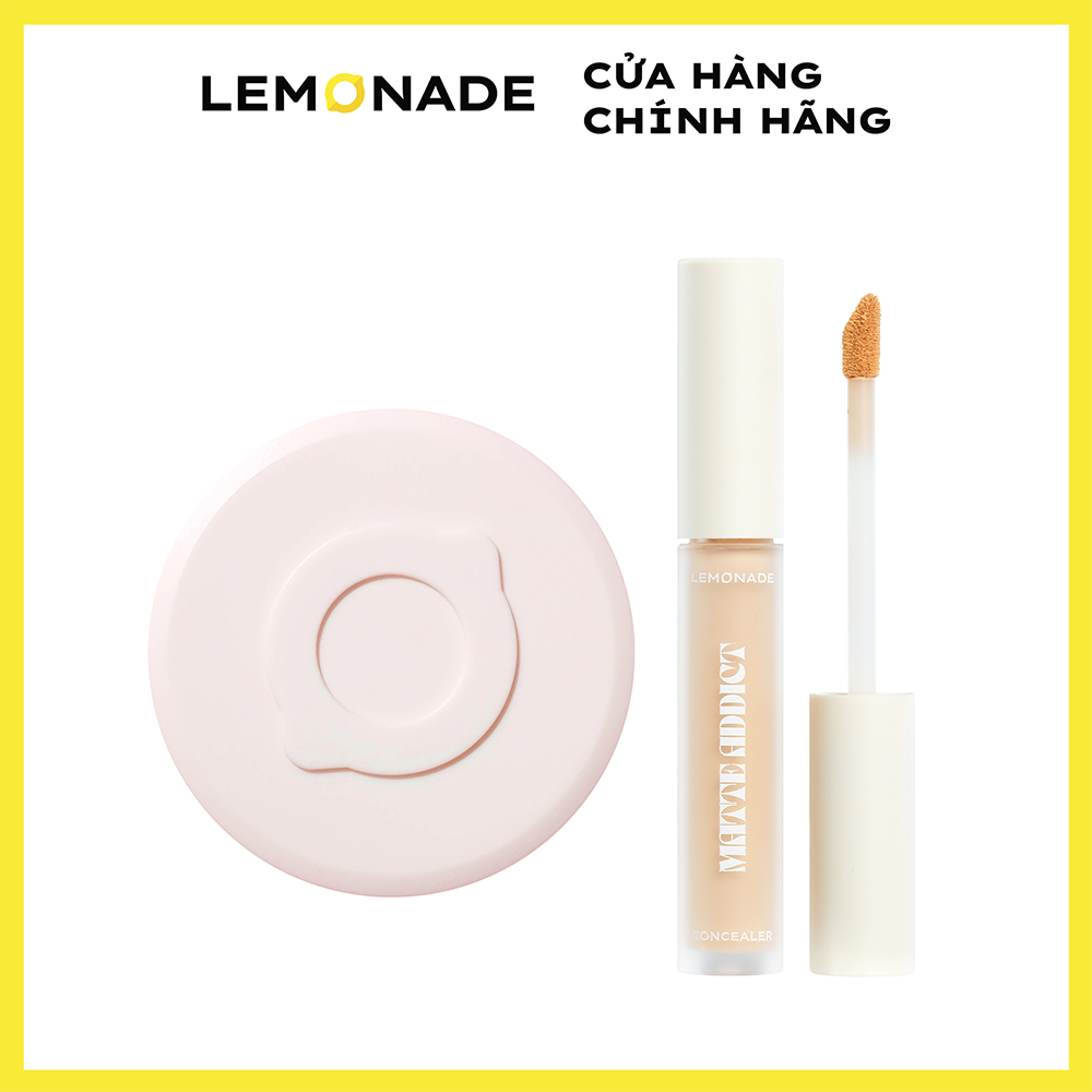 Combo Phấn nước siêu kiềm dầu Lemonade Supermatte Cushion 15g & Kem che khuyết điểm kiềm dầu bền màu Lemonade Matte Addict Concealer 3g