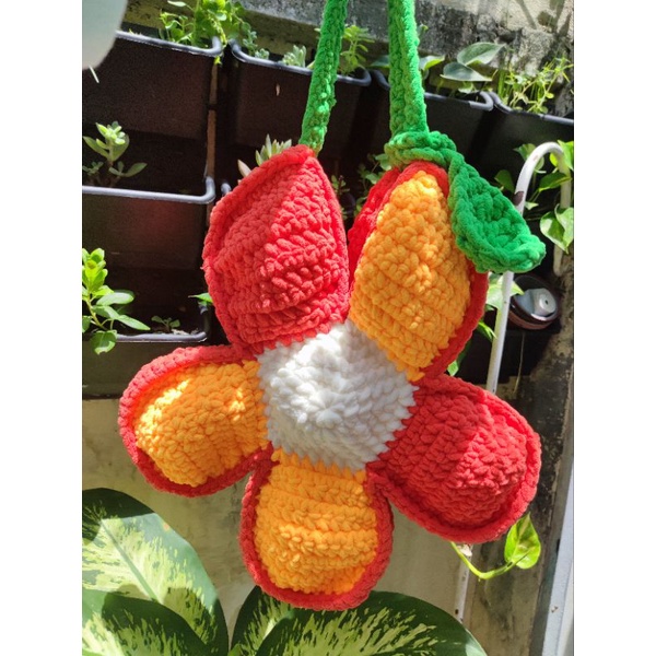 Túi len hoa cúc Handmade Len Nhung Loang - Bloom daisy flower bag